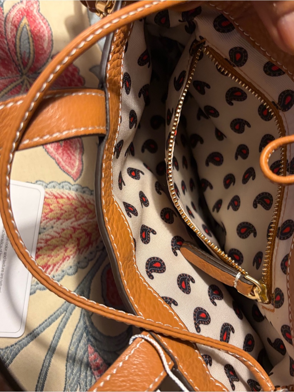 Vera Bradley NWT Pebbled Leather Mini Tote in Tan - Picture 6 of 7